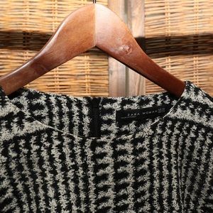 ZARA WOMAN Lattice/Flare Sleeve Casual Dress